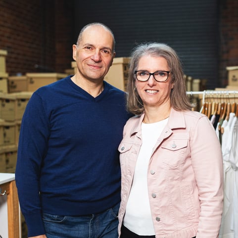 sendle-loyal-customers-reluv-founders-in-their-warehouse-of-parcels-and-products