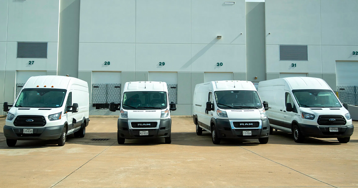 Sendle delivery white trucks vans couriers